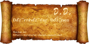 Dörnhöfer Dénes névjegykártya