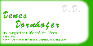 denes dornhofer business card
