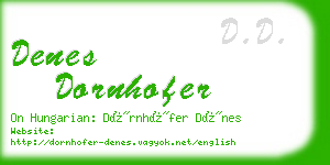 denes dornhofer business card
